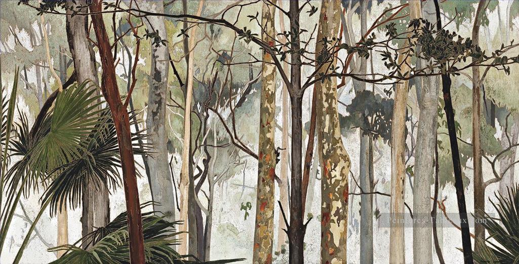 Bois orientaux de style oriental de forêt d’Eucalyptus Peintures à l'huile